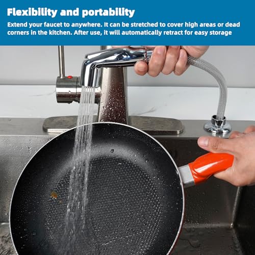 Image of Universal Kitchen Sink Side Sprayer Replacement with Quick Adapter, Chrome | NSF /ANSI /CAN 372 Certified, Compatible with Moen /Delta, Sink Faucet Sprayer Attachment /Hose /Holder, Pull-Out Side Sprayer