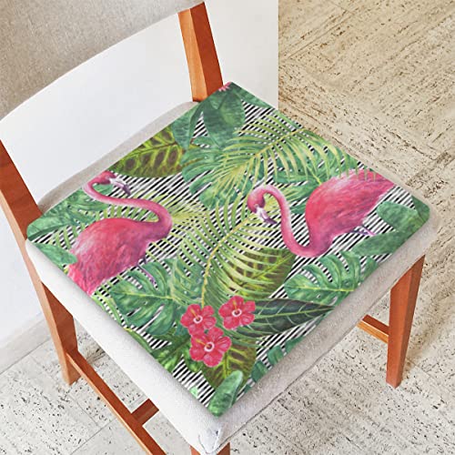 QsirBC Flamingo Pattern Seat Cushion Super Soft Square Seat Cushion Non-Slip Durable 16x16 Inches Removable Washable Chair Cushion for Car Seat Bedroom Patio Living Room Office