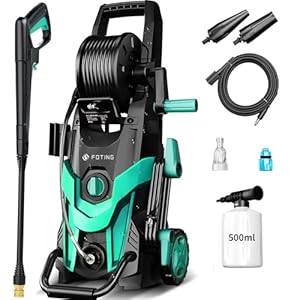 2025Verbessertes 145bar Hochdruckreiniger mit 2 düsen(0–120 Grad)&500ml Schaumtopf Zur 50 m²/h, 420 L/h Hochdruckreiniger für eine Reinigung bei alltäglichen Verschmutzungen,Electric Pressure