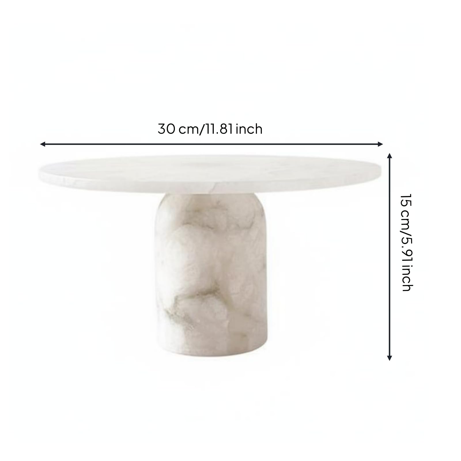 Bandeja de Mármol Color Claro Multiuso Bandeja con Pedestal Uso Decorativo Tazón Pedestal para Salón, Escaparate
