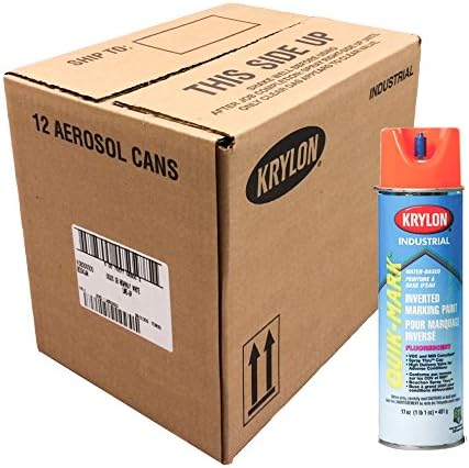 Quik-Mark™ Water-Based Fluorescent Orange Inverted Marking Paint [Set of 12]