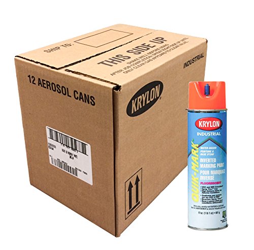 Krylon Industrial Quik-Mark Wb Inverted Marking Paint Fluorescent Orange - Lot of 12