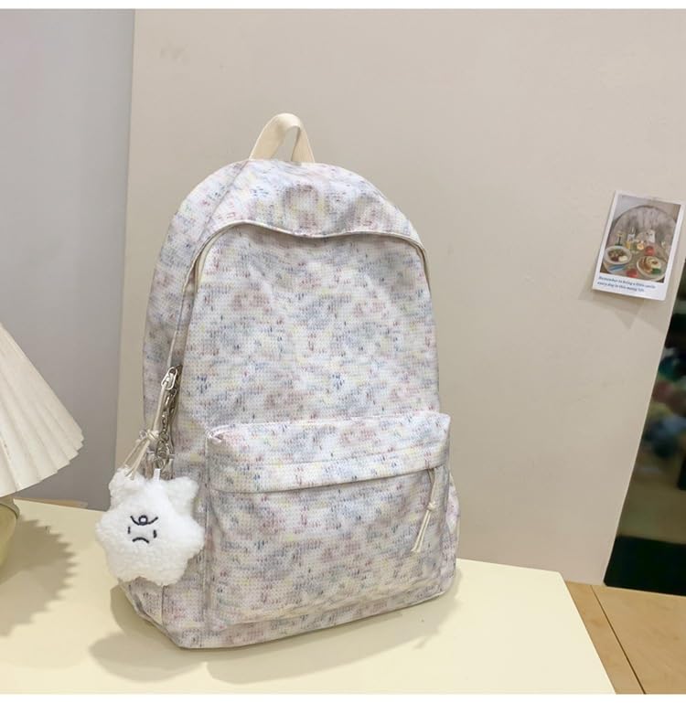 Cute Backpack Kawaii Shoulder Bag (Rainbow Design) – Y2k Aesthetic Preppy Daypack Coquette Stylish Bookbag (Purple)4