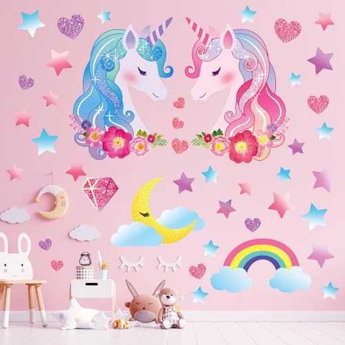 DECOWALL Vinilos Unicornio para Niñas en Rosa miniatura 3