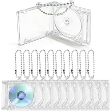 10 PCS Mini CD Keychain Album Cases, Clear Small Auto Album Cover Keychain, Compact CD Holder Pendant for DIY Backpack