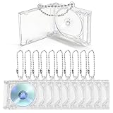 XJVSS 10 PCS Mini CD Keychain Album Cases, Clear Small Auto Album Cover Keychain, Compact CD Holder Pendant for DIY Backpack