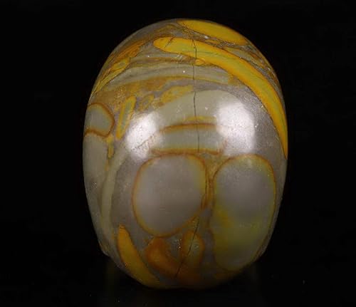 Miniatura 5 de Calavera de cristal de piedra de bambú de 2.0 pulgadas, escultura de arte fino de piedras preciosas talladas a mano, estatua de piedra curativa de