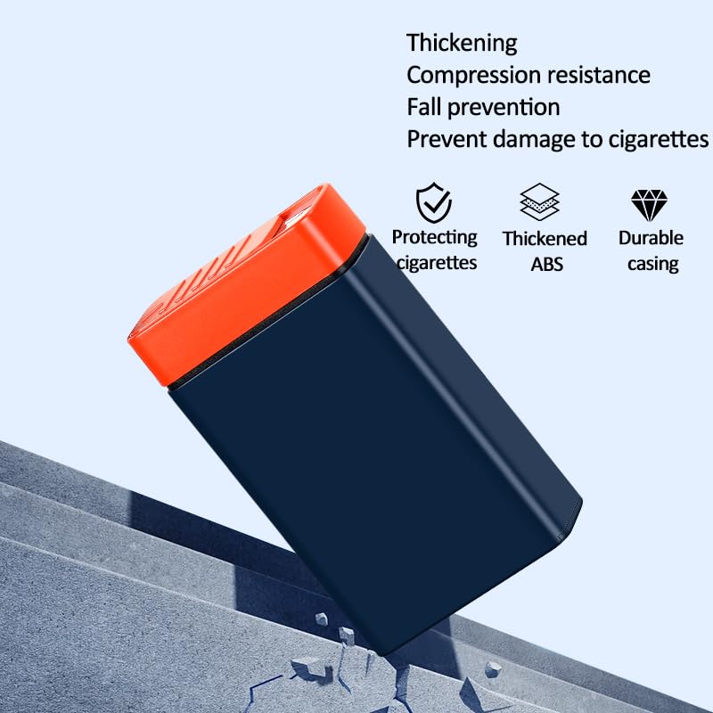 Cigarette Case with Dual Arc Lighter 20pcs 84mm Regular/King Size Cigarettes Box Built-in USB Electric Rechargeable Flameless Windproof Lighter Magic Cigarette Box (Black-White)