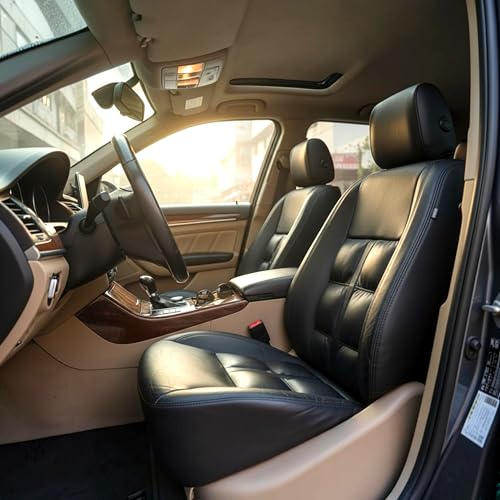 Image of AUTOXYGEN Car PU Leather Luxury seat Cover Front & Rear Accessories for Swift Dzire Till 2016 (Black with Puffy, 1001)