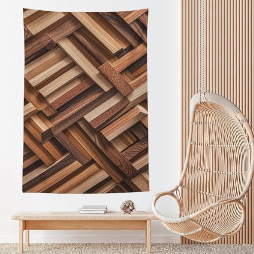 Tapisserie murale douce effet bois lignes zigzag WSOIHFEC