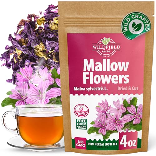 Image of 4 oz. Malva Tea Mallow Herb Mallow Flower Leaves Herbal Tea (Malva) - 113g Herb
