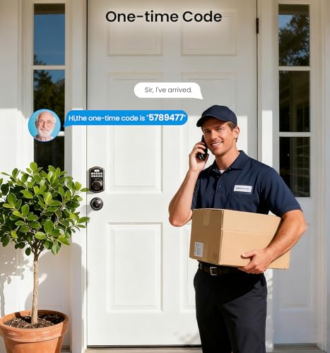 Image of Veise Fingerprint Door Lock with 2 Knobs - Keyless Entry Door Lock with Handle, Electronic Keypad Deadbolt, Smart Front Handle Set, Auto-Locking, Waterproof, Easy Installation, Oil-Rubbed Bronze