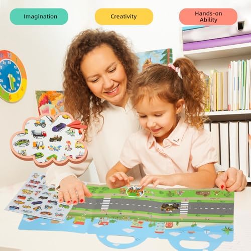 Reusable Sticker Books for Toddlers Plane Activities for Toddler Sticker Books 1-2 Years 2 Pack(Animals Vehicles) - Image 2