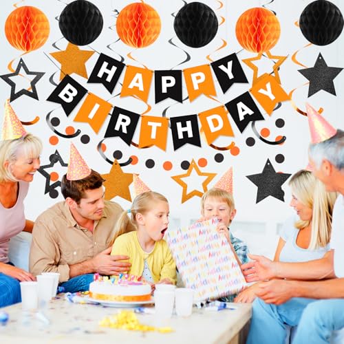 Image of meowtastic Birthday Decorations Happy Birthday Banner with Honeycomb Balls