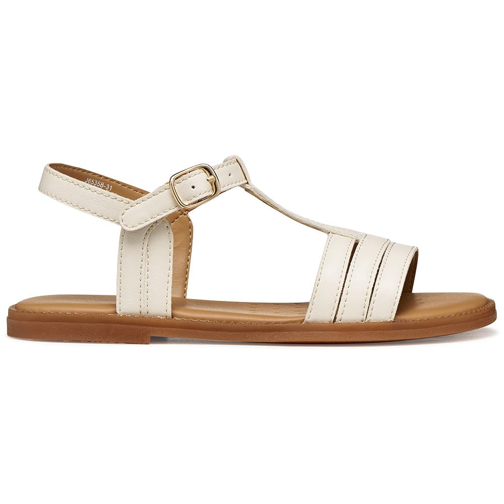 Geox J Karly Girl Sandal, LT Ivory, 38 EU