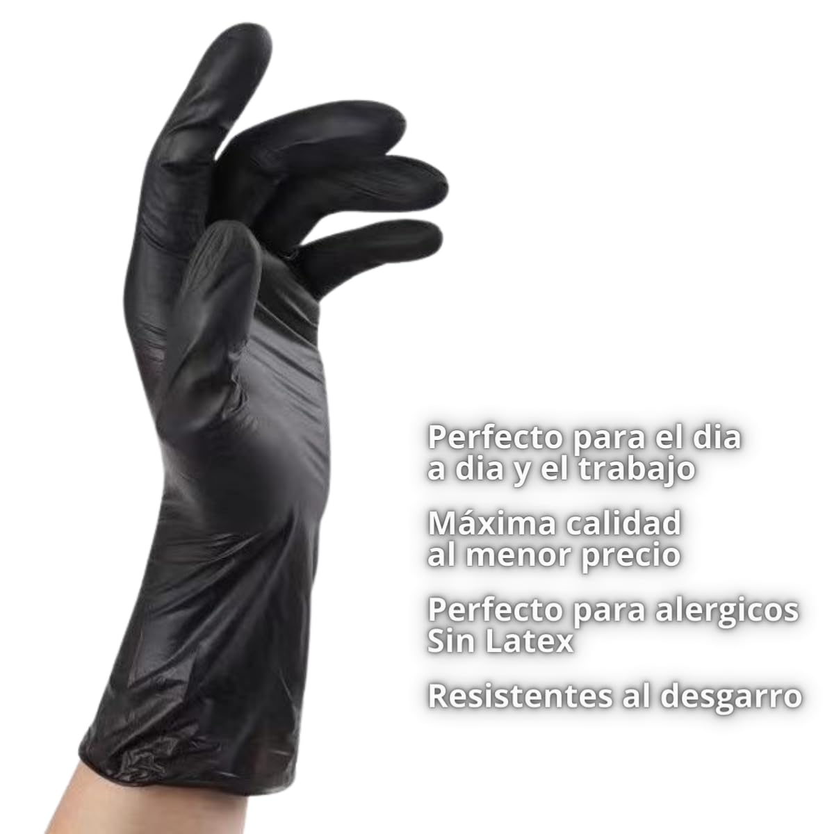 ABD Nitril-Einweghandschuhe, Größe XS, Nitrilhandschuhe, Schwarz, puderfrei, schwarze Handschuhe (LATEX FREE), CE-zertifiziert nach EN455, Lebensmittelhandschuhe (Größe XS, bei Günstiger Preis