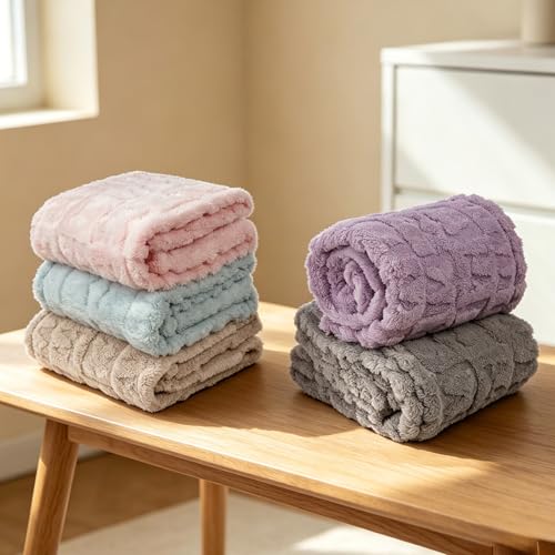 Image of 5 Pcs Baby Blanket Bow Checkerboard Ultra Soft Gift-Ready Plush for Newborns, Nursery & Stroller 30 inchx40 inch Pink Blue Light Brown Green Beige