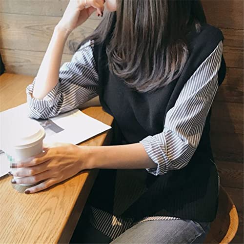 Autumn Winter Ladies Knitted Sleeveless Crewneck Pullover Sweater Loose Casual Sweater Vest (Gray XL)3