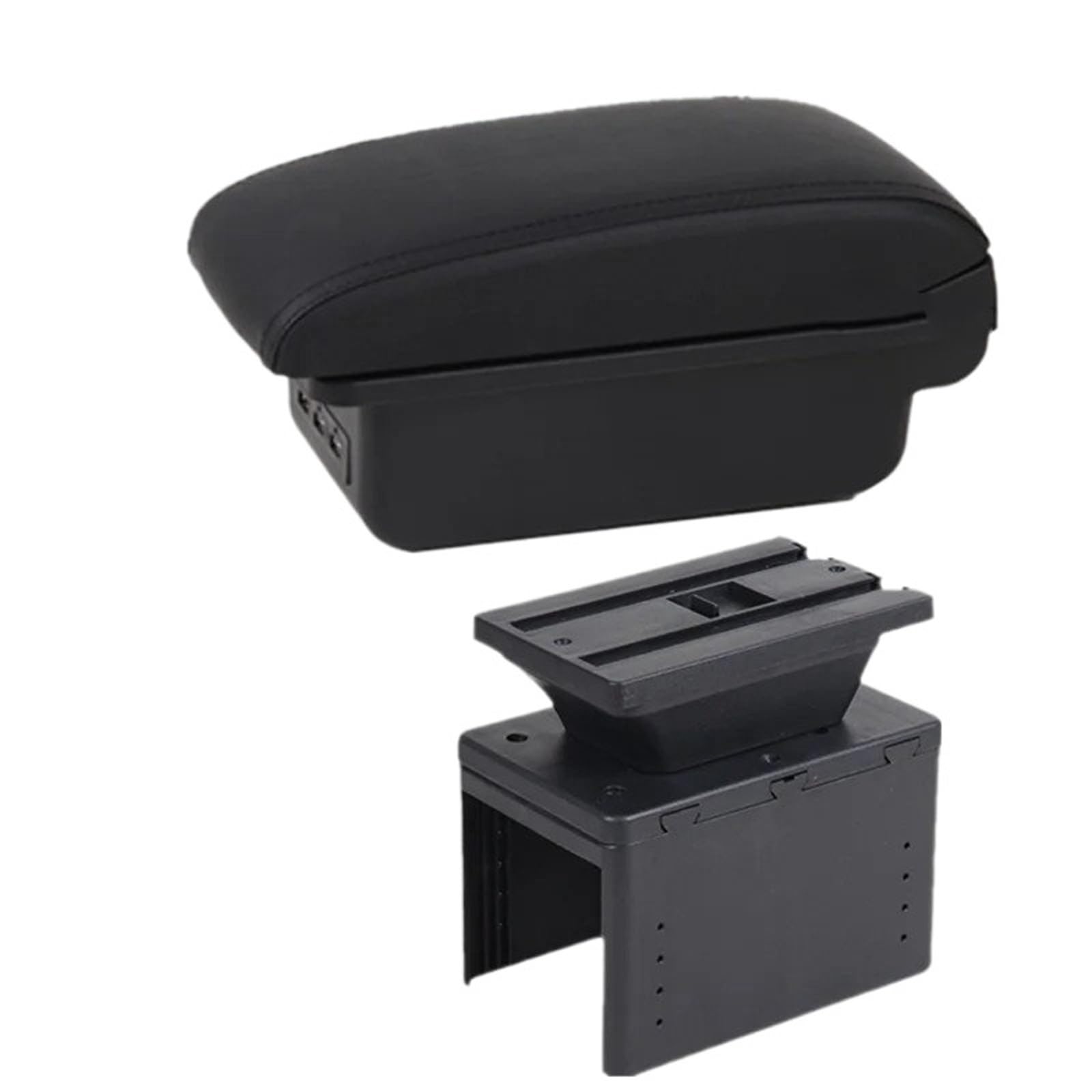 AWGNTQQ Car Armrests For TT Coupe Car Armrest Box Center Storage Interior Retrofit Parts Accessories(B2 black line 3USB)