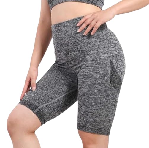 krunexa Women's Hip Lifting High Waist Scrunch Half Pent Short for Gym, Yoga & Workout Butt Lifting Tights Half Pent Shorts Sport wear for Girls Grey-picture-6