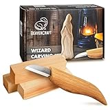 BeaverCraft, Holzschnitz-Set für die Anfänger – Hobby DIY Schnitzset für Erwachsene und Jugendliche – Schnitzmesser-Set mit Holzblöcke – Holzschnitzwerkzeug-Set – Set zum Holzschnitzen DIY03 Zauberer