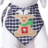 Tail Trends Christmas Dog Bandanas Gifting Rudolph Designer Appliques 100% Cotton (L)