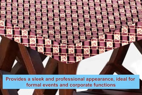 Image of The Furnishing Tree Elastic Rectangular Center Tpoy Table Cover WxL 24x60 in Inches Polyester Basketweave Pattern Multicolor