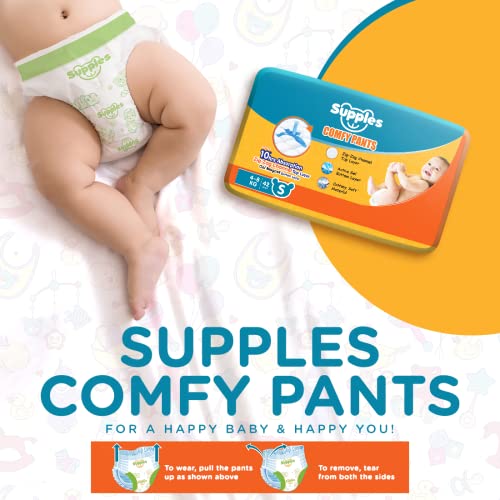Image of Amazon Brand - Supples Comfy Diapers, Small (S), 42 Count, 4-8 Kg, 10 hrs Absorption and Cottony Soft Material Baby Diaper Pants