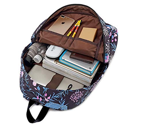 Joymoze-Fashion-Leisure-Backpack-for-Girls-Teenage-School-Backpack-Women-Print-Backpack-Purse-Black-Flower
