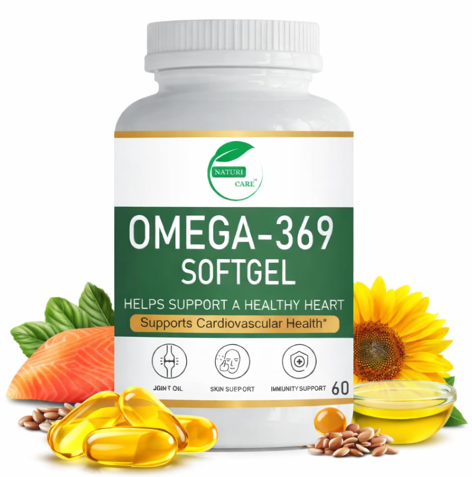 Image of Organics Vegan Omega 3-6-9 Fish Oil (500-mg) for Healthy Bones, Hair & Skin | 60 Veg Soft Gel Capsules for Both Women & Men