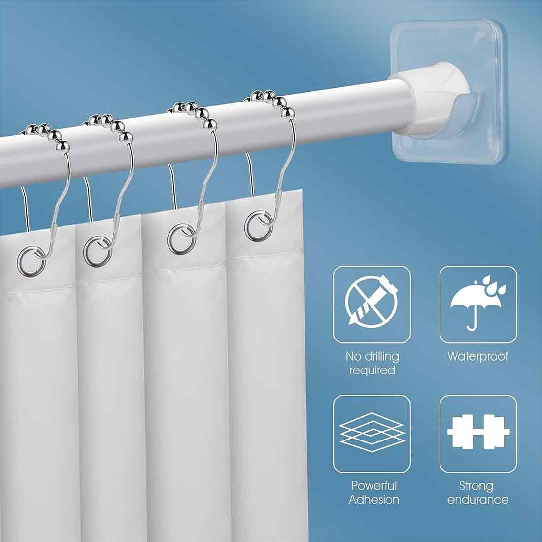 Gearmax Gardinenstangenhalter Selbstklebend - 6 Stück Transparent