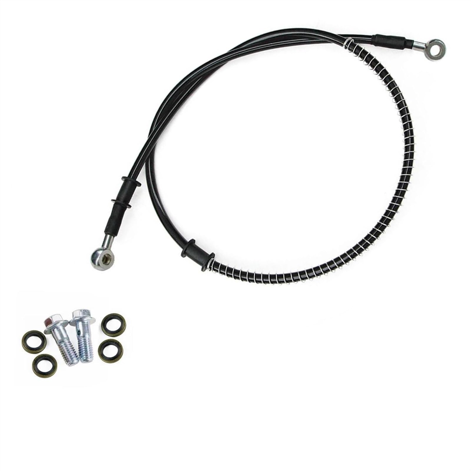 Ksxzw One Color Motorbike Part 400Mm-2300Mm M8 0° Motorcycle Braided Steel Hydraulic Brake Line Clutch Oil Hose Tube Pipe(2000Mm)