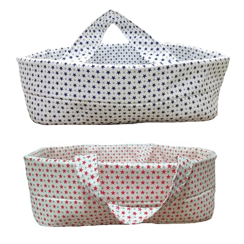 Xunwa 2 Style Baby Dolls Bassinet for 11-12-13 Inch Newborn Reborn Dolls, Toy Bassinet for Doll