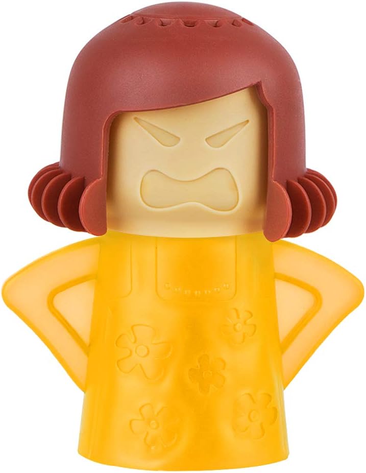 Angry Mom Microwave Cleaner - Angry Mom Mad Creay Mama Microwave Oven Cleaner High Temperature Steam Cleaning Equipment Tool Easily Crud Steam Cleans Add Vinegar and Water for Kitchen (Yellow)