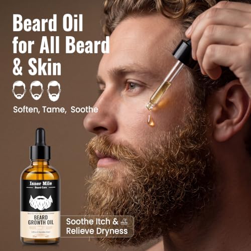 Image of ISNER MILE Beard Oil for Men Hydrating & Moisturizing, Vanilla, 3.5 fl Oz