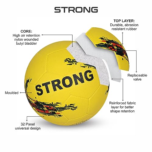 Image of Aivin Strong Football Size 5 with Ball Pump Rubber Moulded Soccer Ball