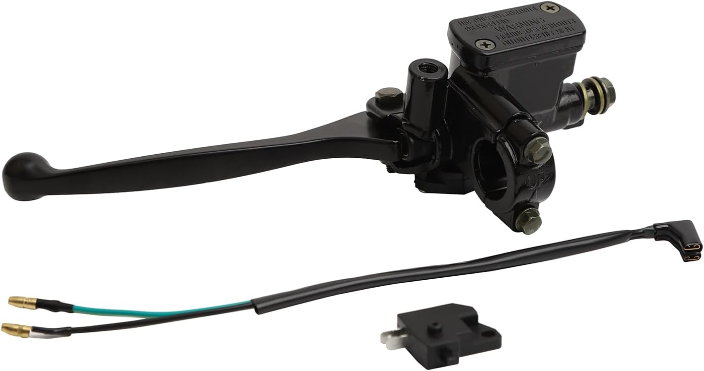 mokuo Left Side Motorcycle Brake Master Cylinder Assembly with Brake Lever,8mm Mirror Hole 7/8" Handlebar Fit for GY6 50cc 125cc 150cc Scooter Moped ATV Dirt Pit Bike Parts