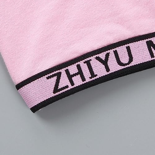 Unpadded Girls Bra Seamless Training Bra Breathable Cotton Bra Wireless Sports Bras Kids Crop Tops for 7-14 Years, 4 Pcs Set3