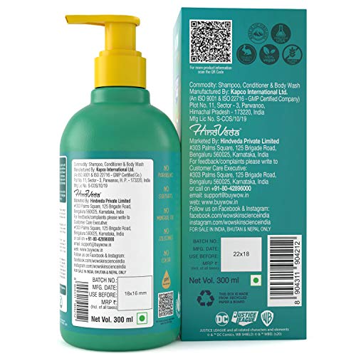 Image of WOW Skin Science Kids 3 in 1 Wash - Shampoo + Conditioner + Body Wash - Ocean King Aquaman Edition - No Parabens, Color, Mineral Oil, Silicones & Sulphate, 300 ml