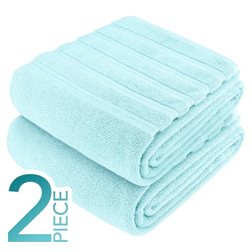 Image of American Soft Linen 100% Cotton Luxury Turkish Towels, 2PC 35x70 Bath Sheet | Soft Absorbent Quick Dry OEKO Tex Standard 100 Certificated Durable Machine Washable Breathable Premium Hotel Quality