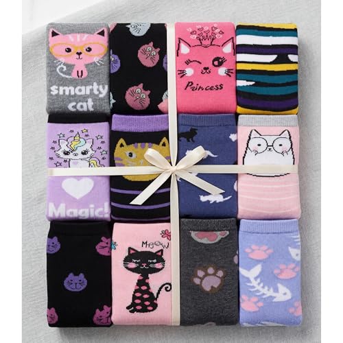 Image of Tipi Toe Women's Fun Patterned Dress Socks, 12-Pack Lightweight Colorful Crew Socks, Casual Novelty Assorted Designs