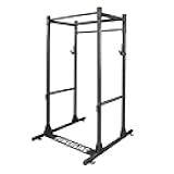 Body-Solid Powerline (PPR1000) Power Rack - Steel Frame Squat Cage with J-Cups and Safety Pipes for Home Gym Strength Training