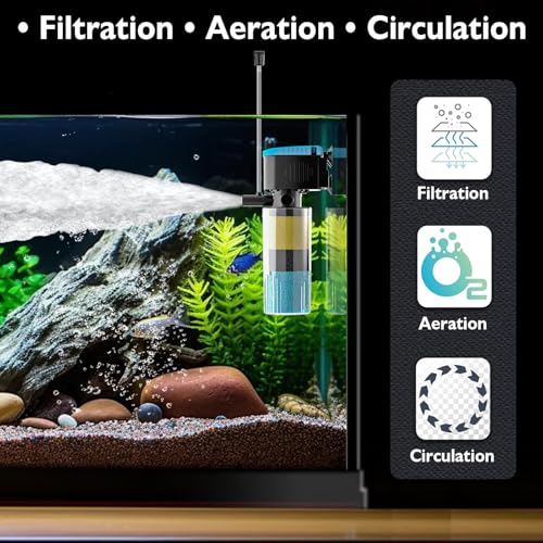 Image of AquaMiracle 3-Stage Fish Tank Filter with Dual Outlets & Aeration