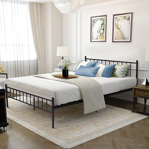La Mejor Lista de Base de Fierro para Cama , tabla con los diez mejores. 45 HOMEMAKE FURNITURE Marco de Cama de Metal Individua Armazón de Base de Cama de Fácil Montaje Estructura de Cama de Metal con Cabecero Base de colchón Antideslizante 197x121cm