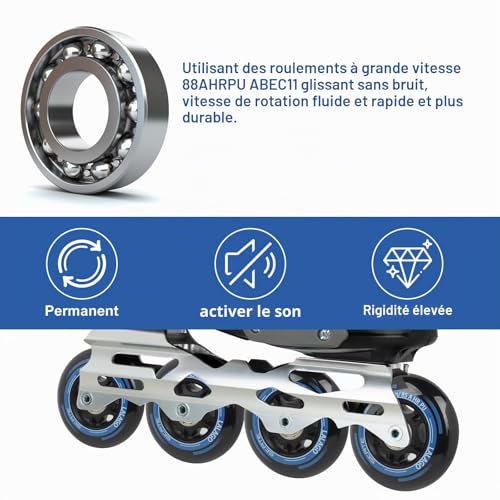 Roues de rollers en ligne 80mm de rechange pack de 8 patins à roulettes - 2