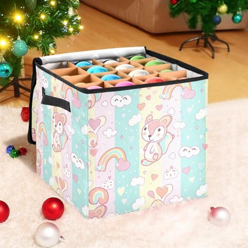 Boîte de rangement de haute capacité pour décorations de Noël avec séparateurs - 7