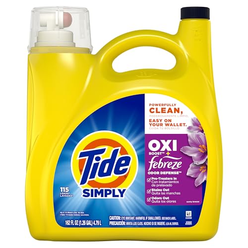 Tide Simply Oxi Boost + Febreze Odor Defense, 162 fl oz, 115 Loads, Tough on Stains and Odors, Febreze Sunny Breeze Scent - Image 6