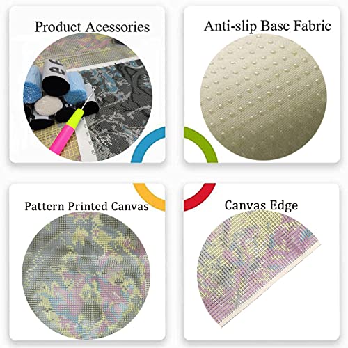 Zfflyh Large Latch Hook Kits For Adults Rug, 3D Tapestry Yarn Needlework Cushion Making Crafts, Snow Wolf (43X34.5Inch/109X88Cm) #TOP1