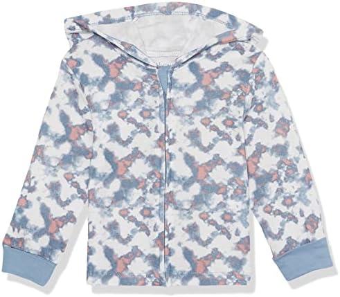 Hanesパーカー、ファスナー柔軟4方向ストレッチニット長袖、赤ちゃんと歩き回る子供