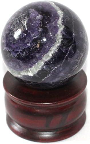 Flurita púrpura azabache de 1.772-1.969 in, esfera de bola, piedra preciosa tallada a mano, altar curativo, enfoque devocional, limpieza espiritual